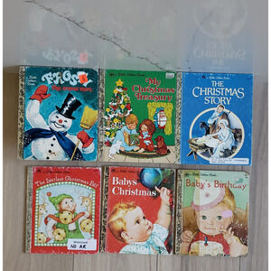 Holiday Little Golden Books Lot Frosty‎ Christmas Birthday Vintage Set of 6